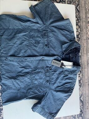 Buffalo David Bitton Short Sleeve Button-Up in Blue